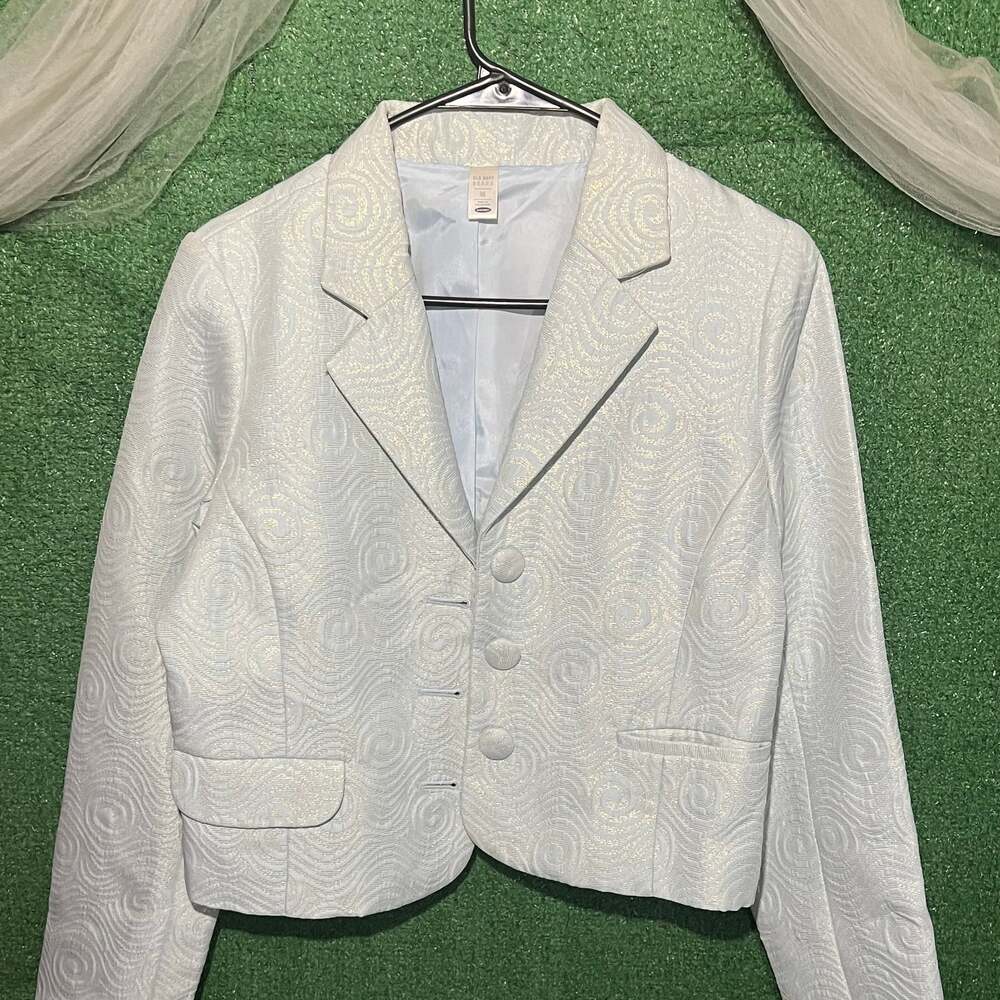 Old Navy Ivory Swirls Jacquard Blazer
